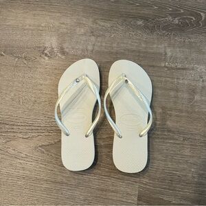 Cream white havianas never worn 37-38